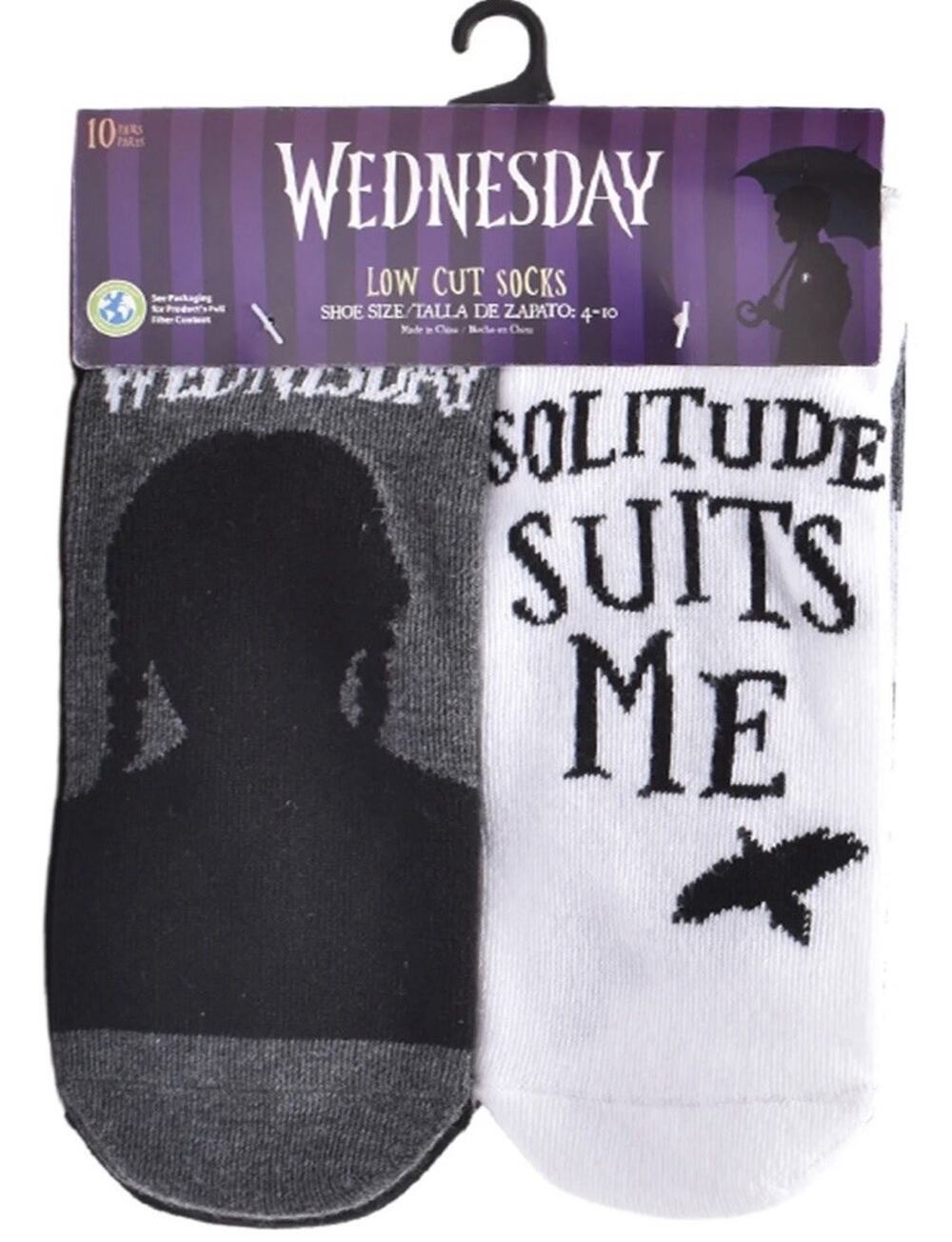 Wednesday Addams Socks Womens 10 Pack Low Cut Shoe Size 4-10 NWT MGM Netflix New